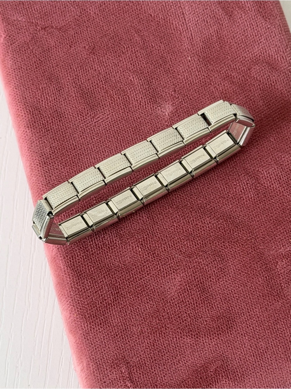 Vintage Zoppini Italy Stainless Steel Stretch Link Bracelet Y2K -7.5”